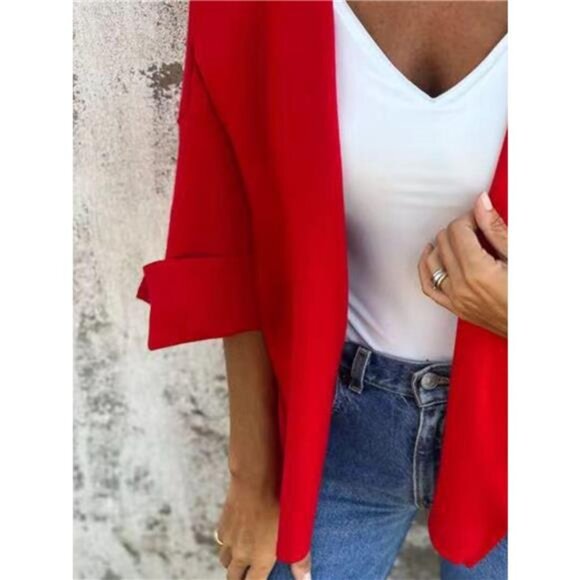 Full Size Open Front 3/4 Sleeve Casual Cardigan Plus Size - Picture 15 of 16